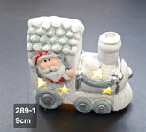 Trenuleț luminos decor ceramic Crăciun cu Moș Crăciun - 9cm